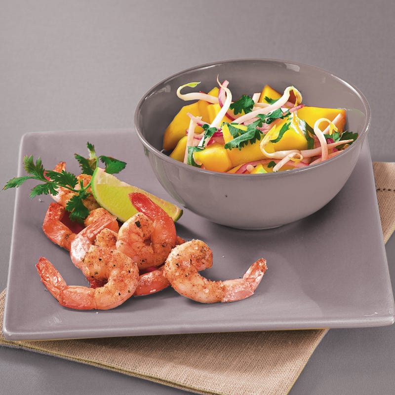Photo de/du Crevettes poivrées et mangue fraîche par WW
