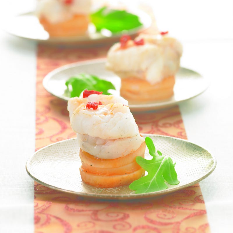 Photo de/du Médaillon de lotte piqué de chorizo, radis noir caramelisé par WW