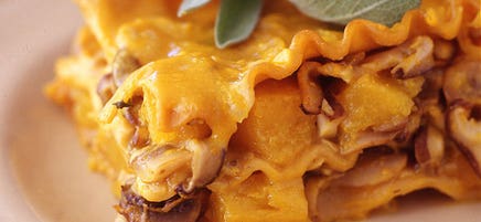 Lasagnes de potiron à la sauge et aux champignons