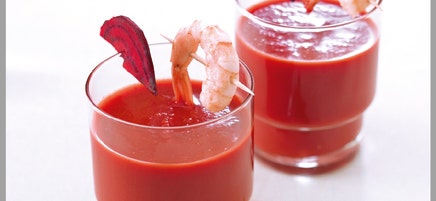 Crevettes en gaspacho nordique