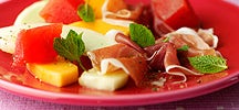 Melon et jambon cru au balsamique