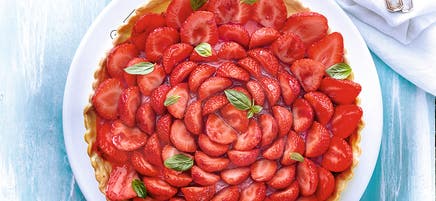 Tarte aux fraises et au basilic