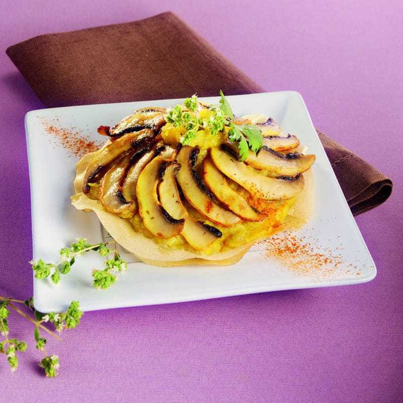 Photo de/du Tarte fine aux champignons de Paris à la fondue d'aubergine par WW