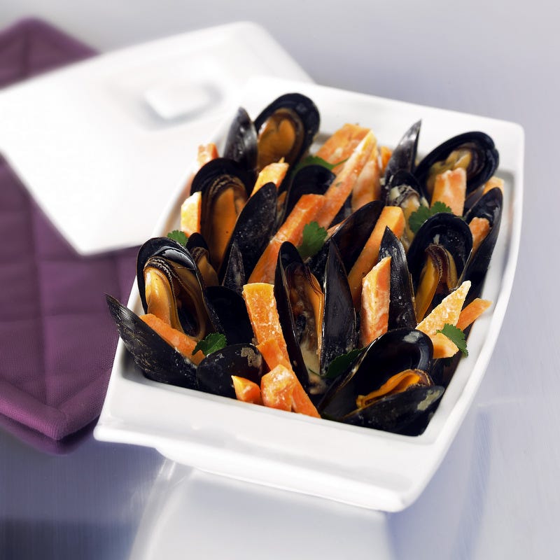 Photo de/du Moules au jus d'agrumes et patate douce par WW