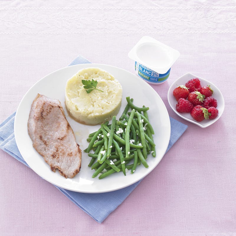 Escalope de veau purée de pommes de terre