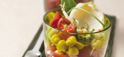Salade de pois chiches, artichaut et tomates