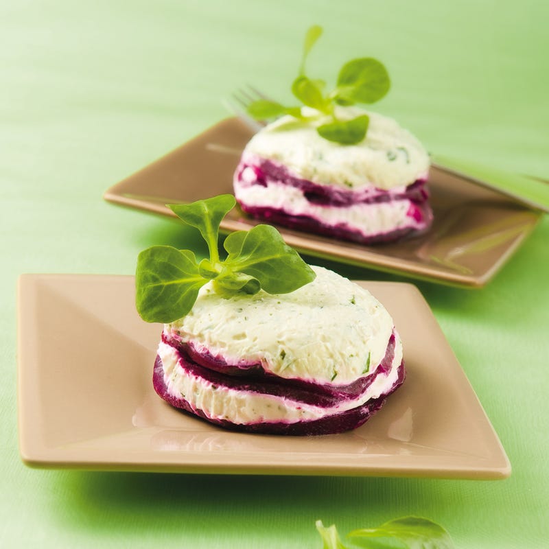 Photo de/du Millefeuille de betterave sur lit de mâche par WW