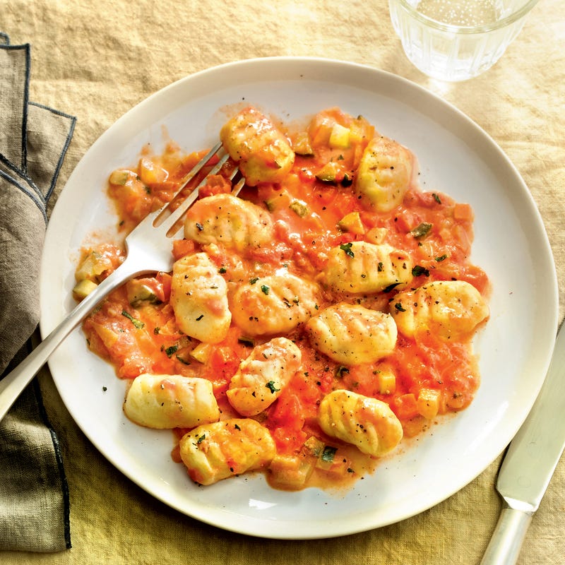 Gnocchi et sauce aux légumes