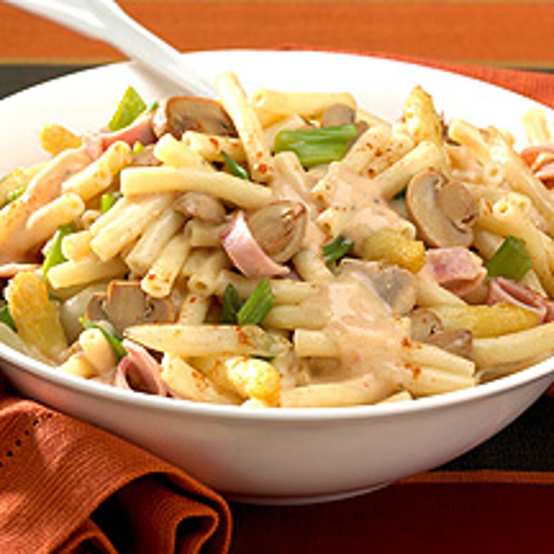 Macaroni au jambon et aux asperges