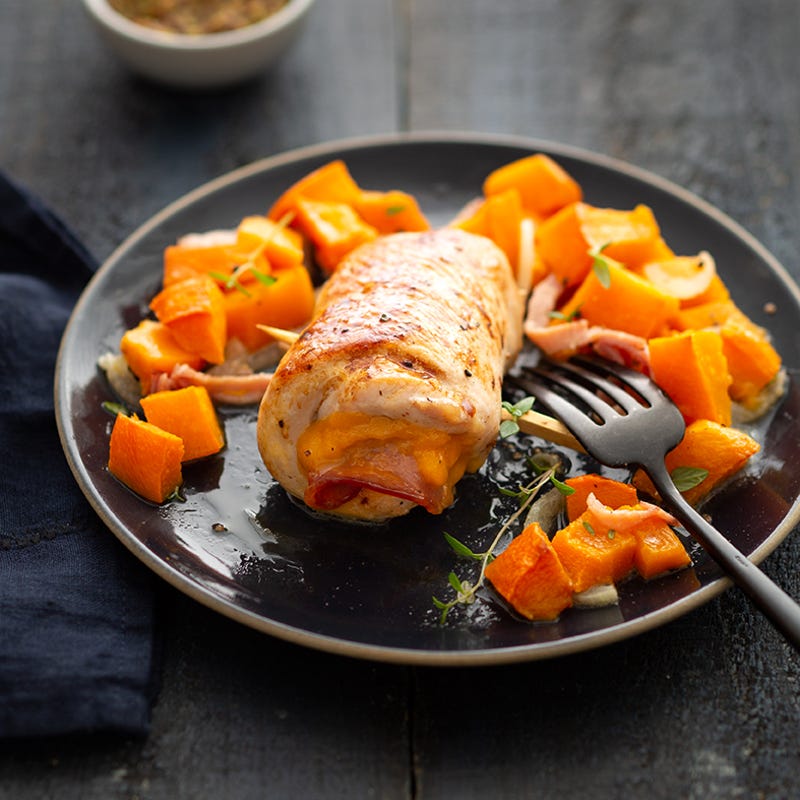 Roulade de dinde à la bière et potiron