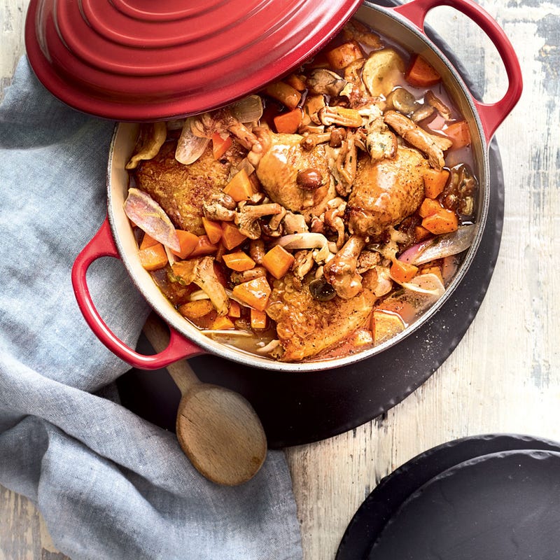 Photo de/du Coq au vin blanc et champignons forestier par WW