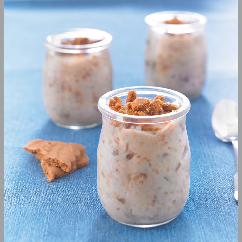 Frozen yogourt aux quetsches, à la cannelle et aux spéculoos