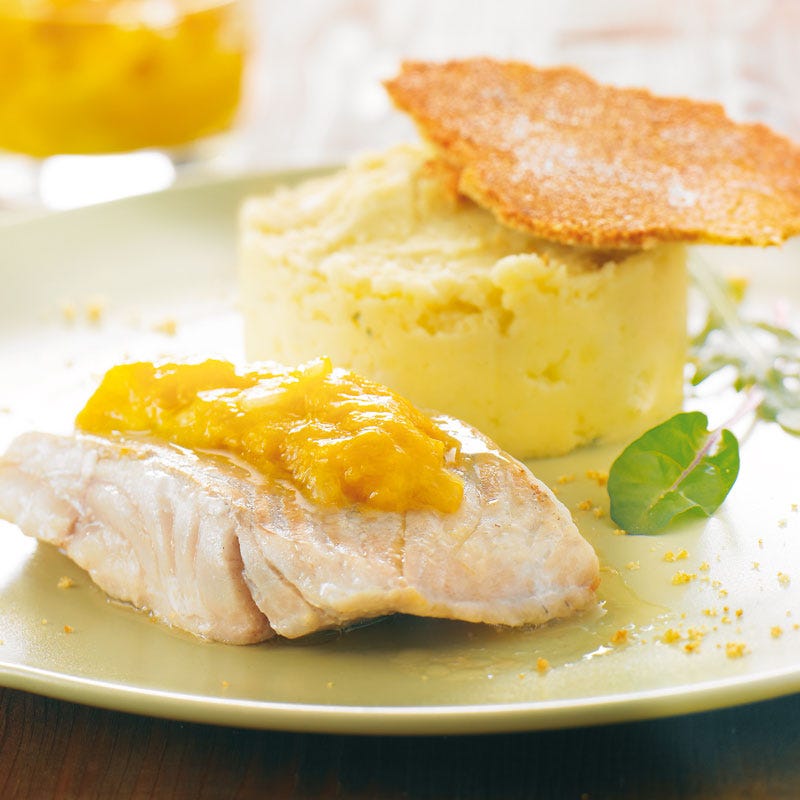 Photo de/du Filet de lieu noir, chutney de mangue et écrasée de pomme de terre par WW