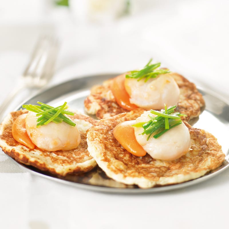 Photo de/du Noix de Saint-Jacques sur blinis par WW