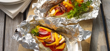 Filet de poisson grillé aux légumes