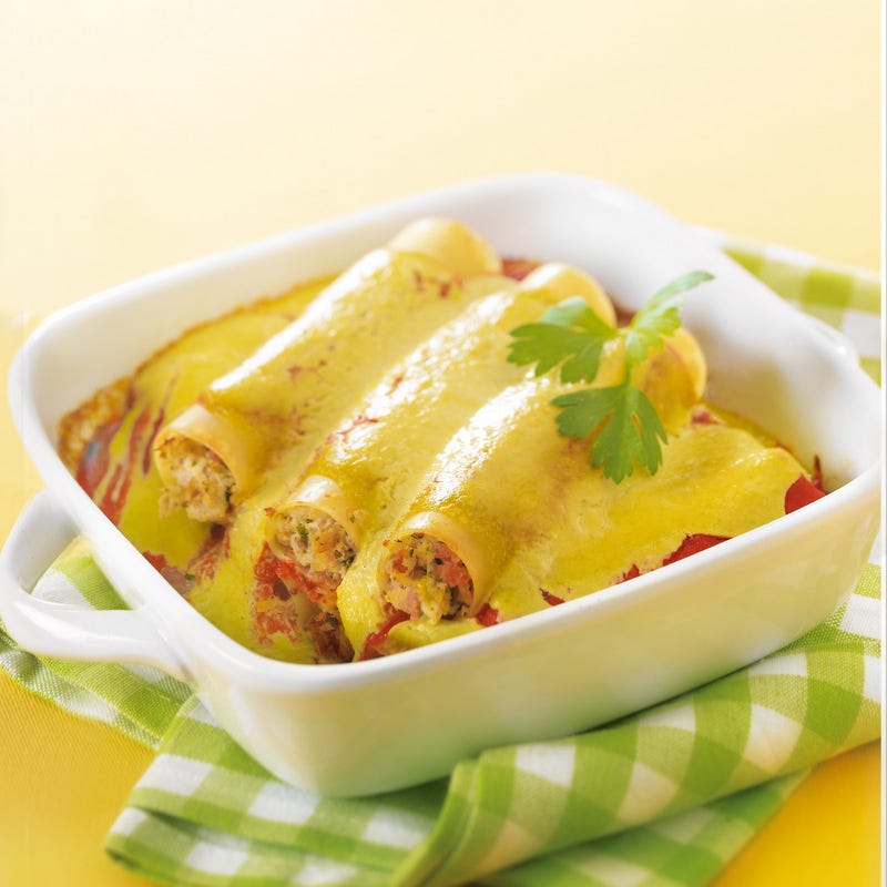 Photo de/du Cannelloni au veau, champignons et crème d'asperges par WW