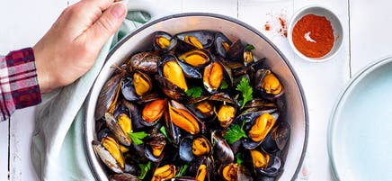 Moules marinières frites