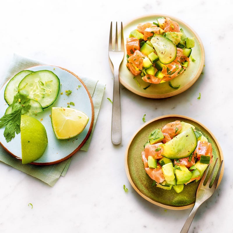 Tartare de saumon concombre et avocat