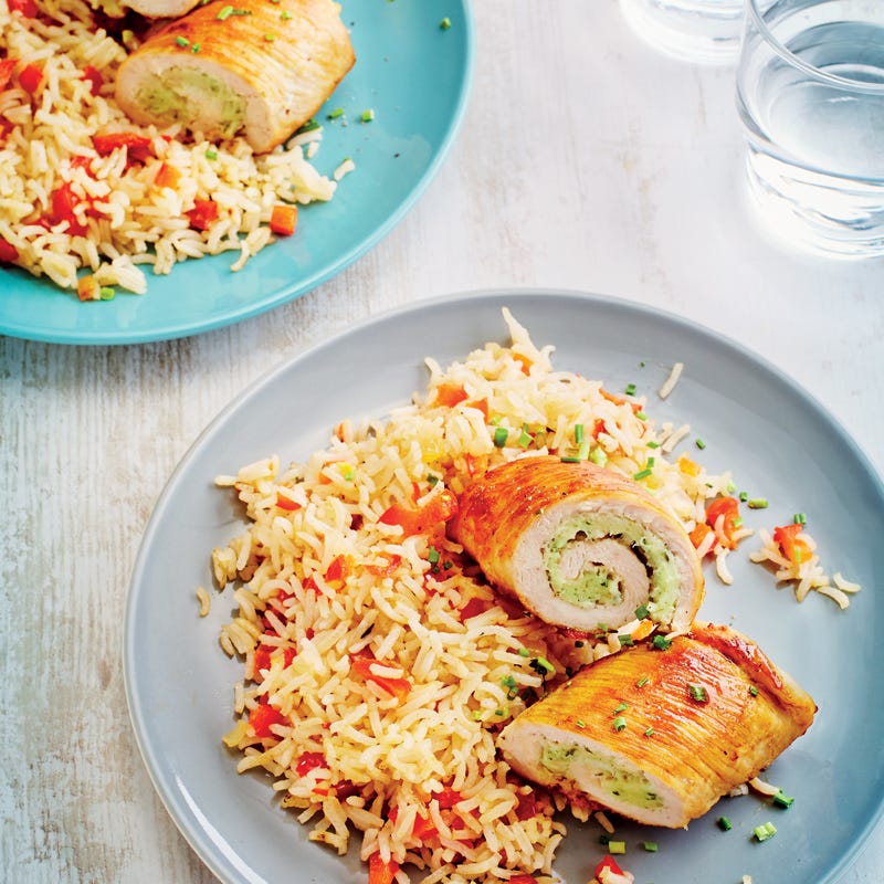 Photo de/du Roulade de poulet aux herbes et riz sauté par WW