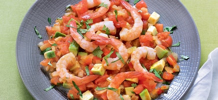 Curry express avocat crevettes