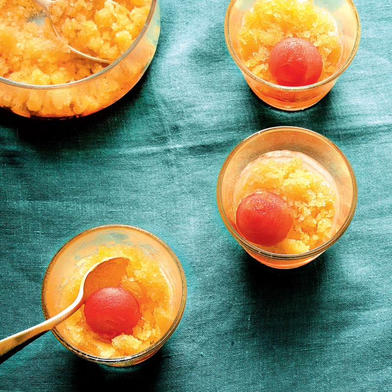 Fraîcheur de pastèque et granité de melon