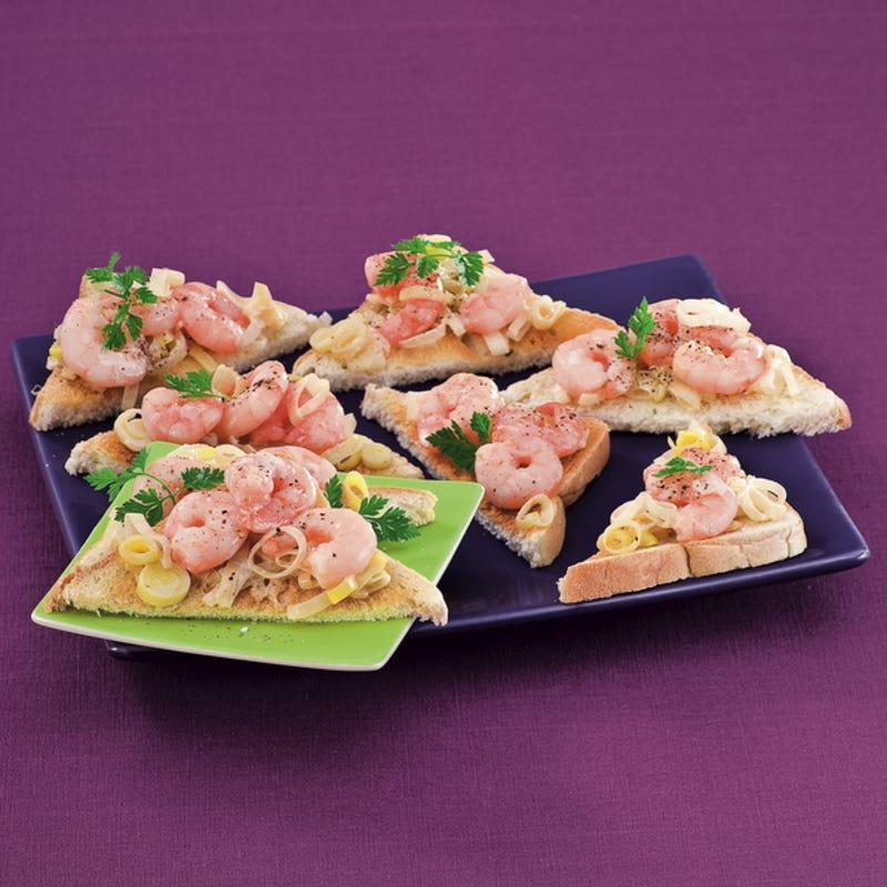 Photo de/du Amuse-bouche de poireau et crevettes par WW