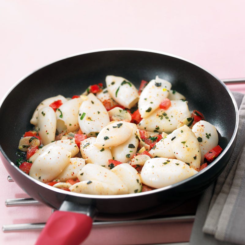 Photo de/du Calamars sautés à l'ail et au basilic par WW