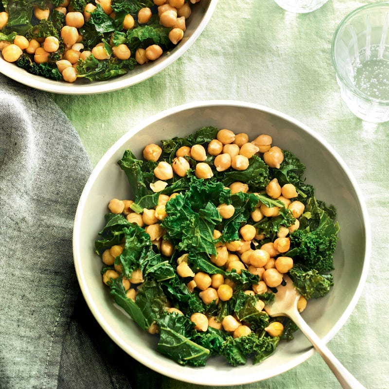 Pois chiches sautés au chou kale