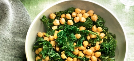 Pois chiches sautés au chou kale