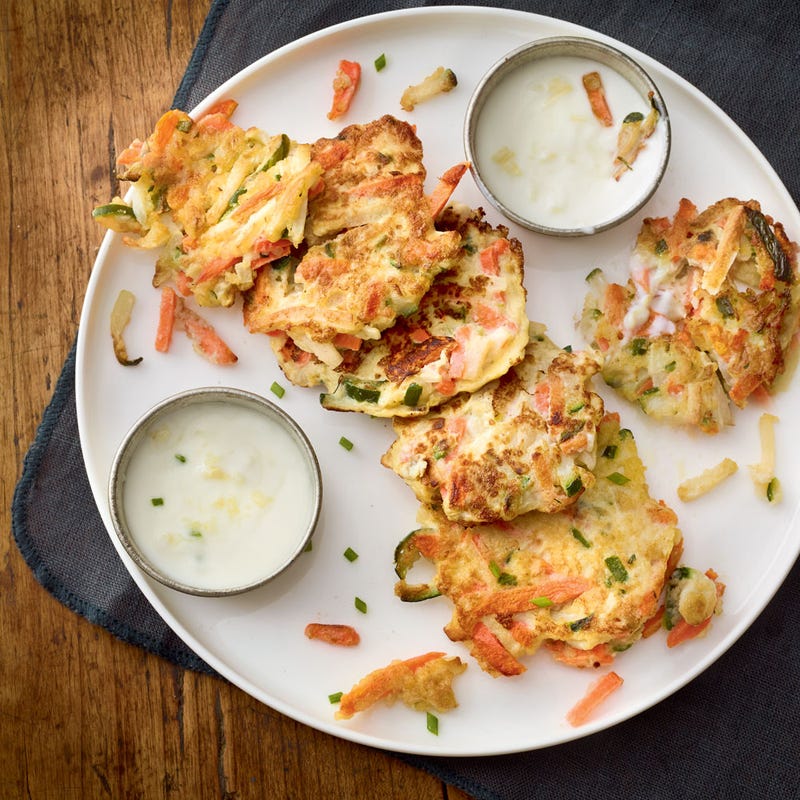 Photo de/du Galettes de légumes, sauce au yaourt par WW
