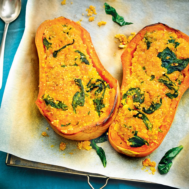 Courge butternut farcie au quinoa