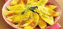 Carpaccio d’ananas vanillé à la menthe