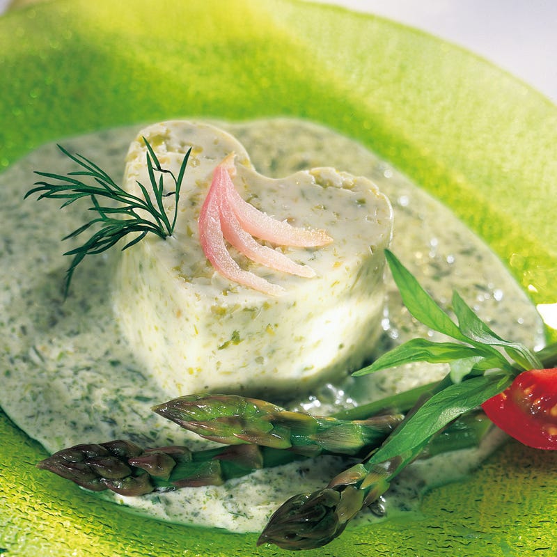 Photo de/du Parfait aux asperges en sauce verte par WW