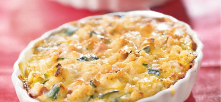 Gratin de courgettes et d'orge perlé au fromage