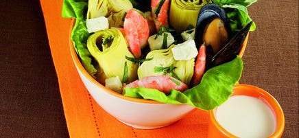 Salade d'artichaut aux fruits de mer