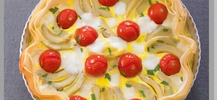 Tarte aux artichauts et aux tomates cerises