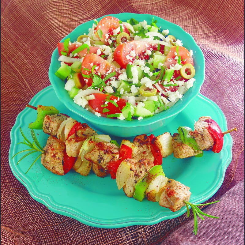 Photo de/du Souvlaki accompagné de salade aigre par WW