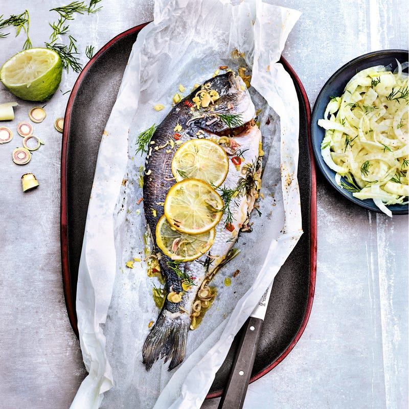 Papillote de dorade à la citronnelle