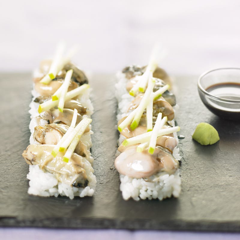 Photo de/du Huîtres comme un sushi déroulé par WW