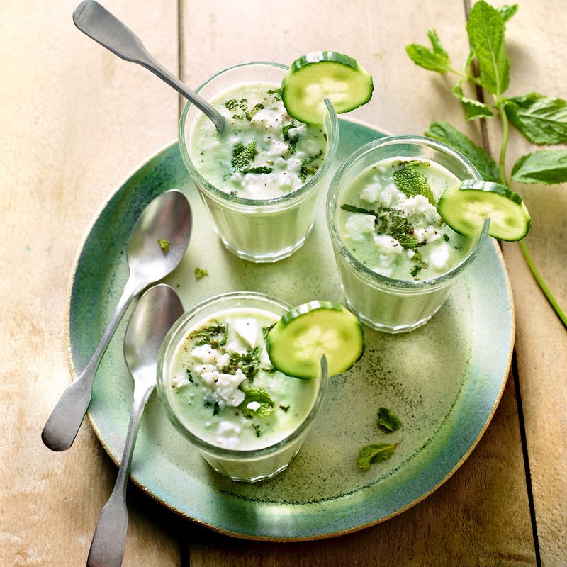 Gaspacho de concombre à la feta