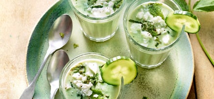 Gaspacho de concombre à la feta