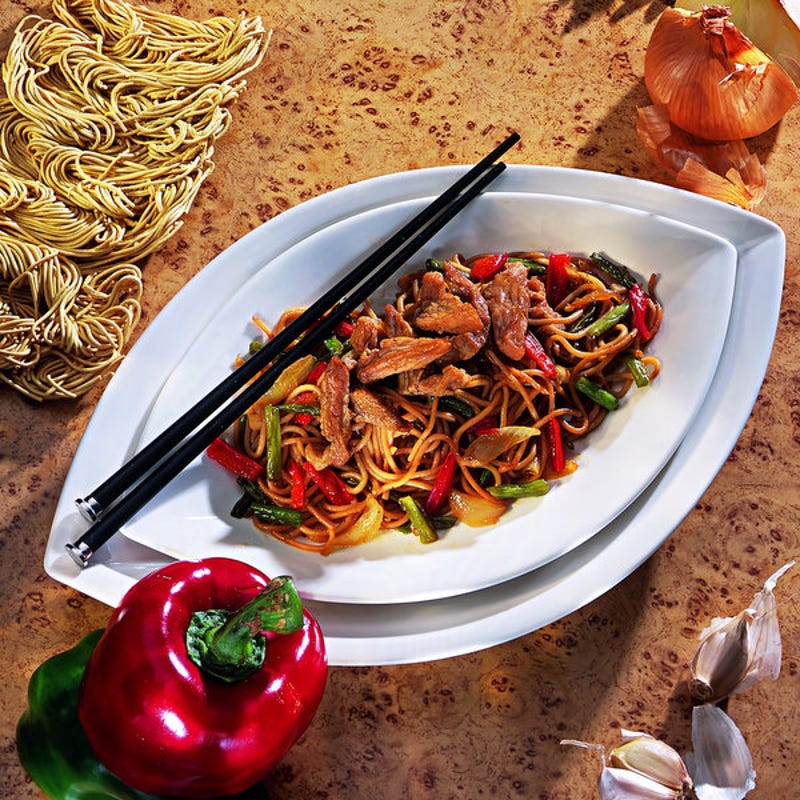 Photo de/du Porc sauté aux nouilles chinoises par WW