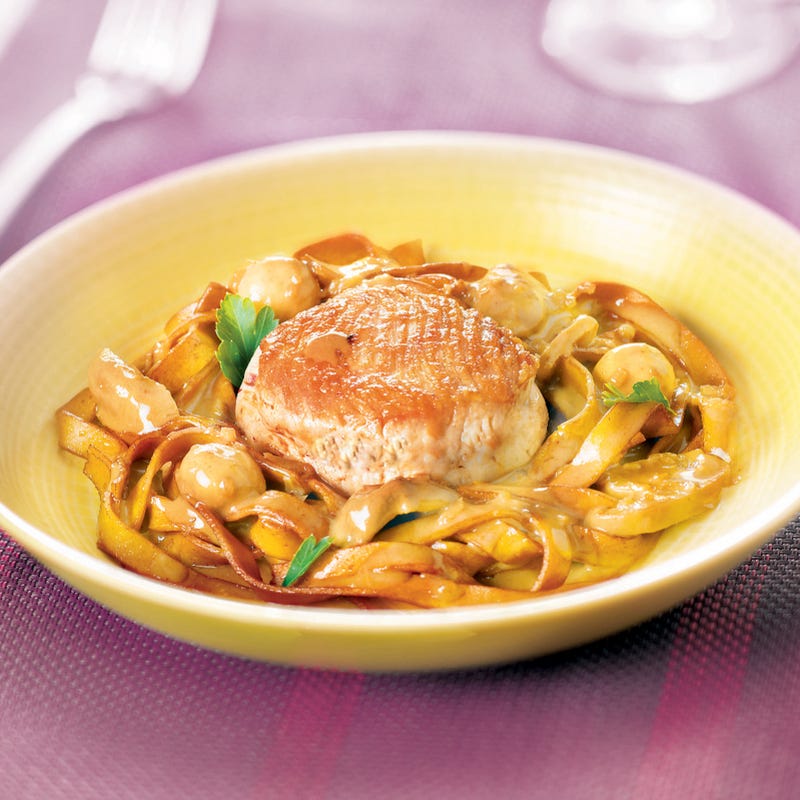 Photo de/du Médaillons de dinde, tagliatelles aux champignons par WW