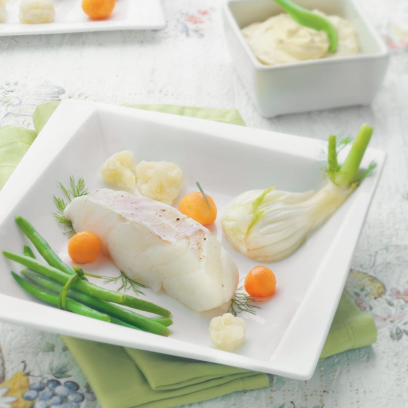 Photo de/du Cabillaud vapeur, sauce à l'ail par WW