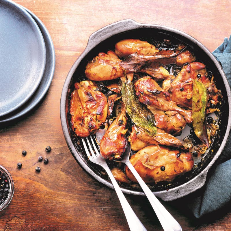 Poulet à la bière et à l'oignon