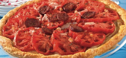 Tarte à la tomate et au chorizo