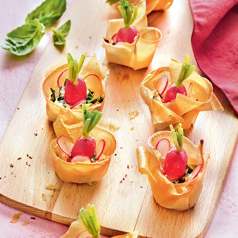 Mousse de ricotta en corolles