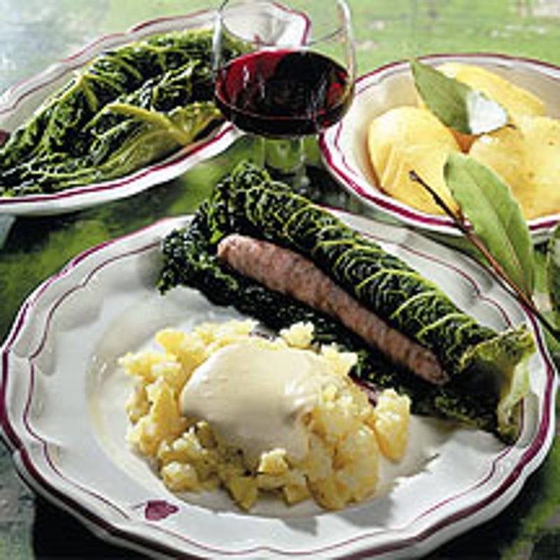 Photo de/du Pomme vapeur et saucisse en papillote de chou par WW