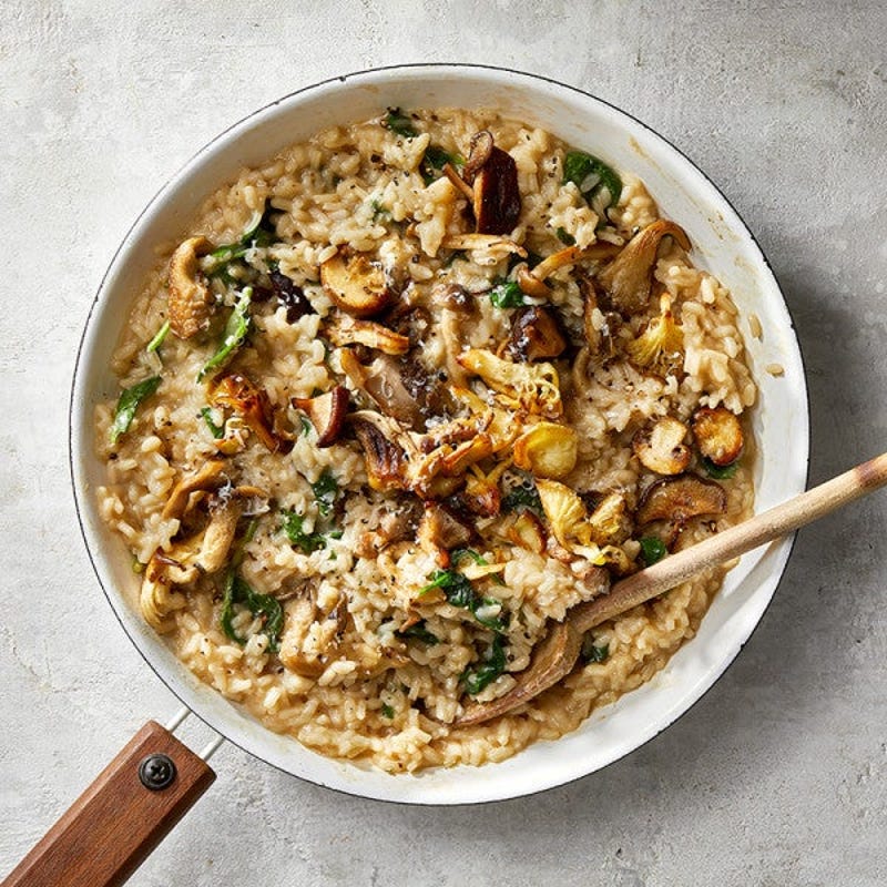 Risotto aux champignons et épinards