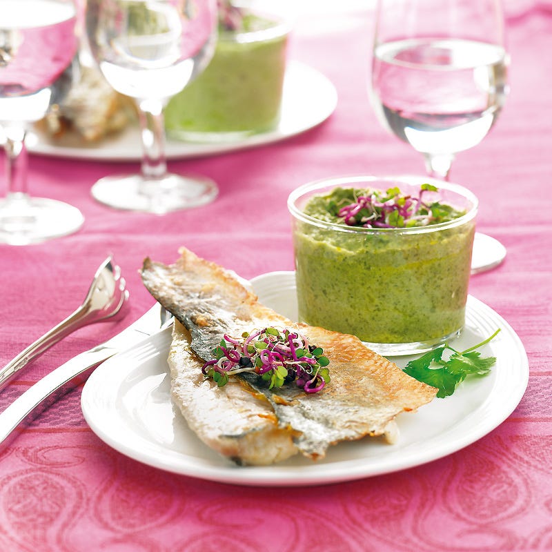 Photo de/du Bar et sa royale de brocolis à la coriandre par WW